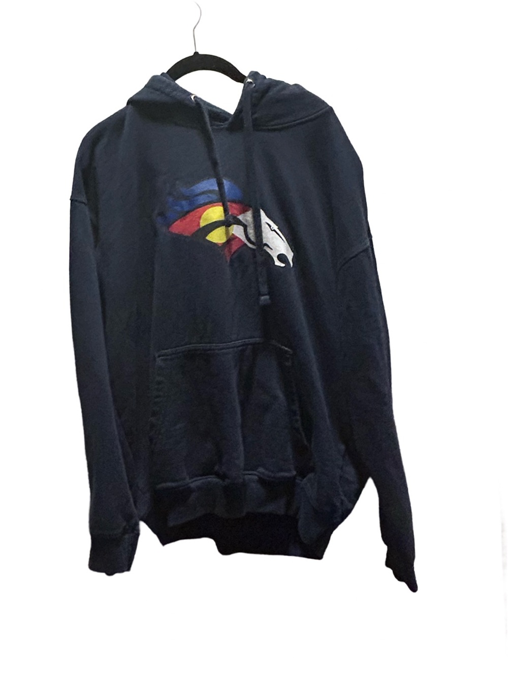Navy Denver Broncos Hoodie with Colorado Flag Colors